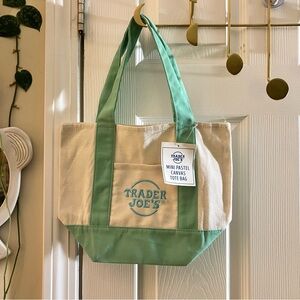 trader joes mini tote pastel green
